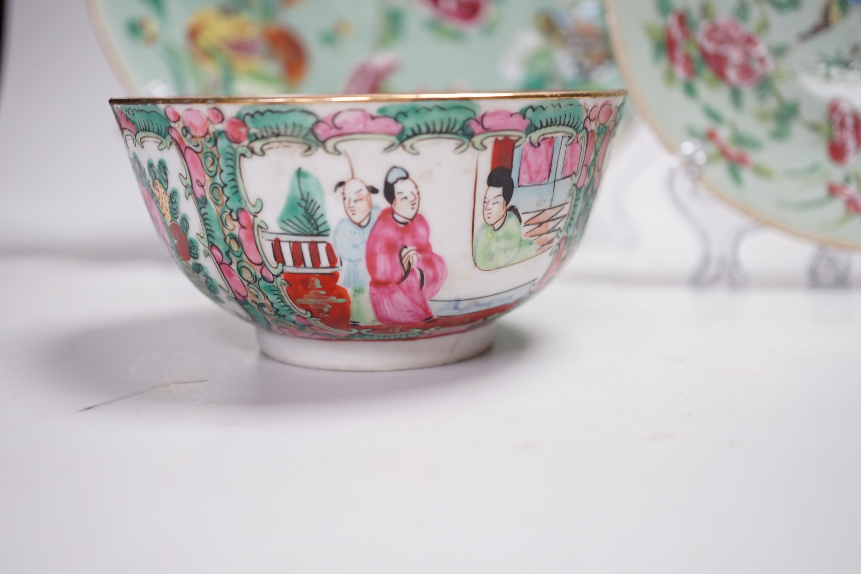 Chinese ceramics including a Buddha, prunus flower ginger jar and plates, the largest 26cm high